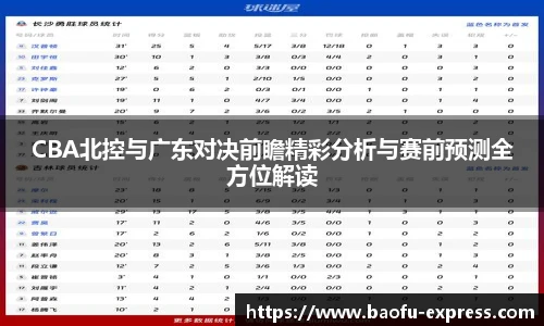 vsportCBA北控与广东对决前瞻精彩分析与赛前预测全方位解读
